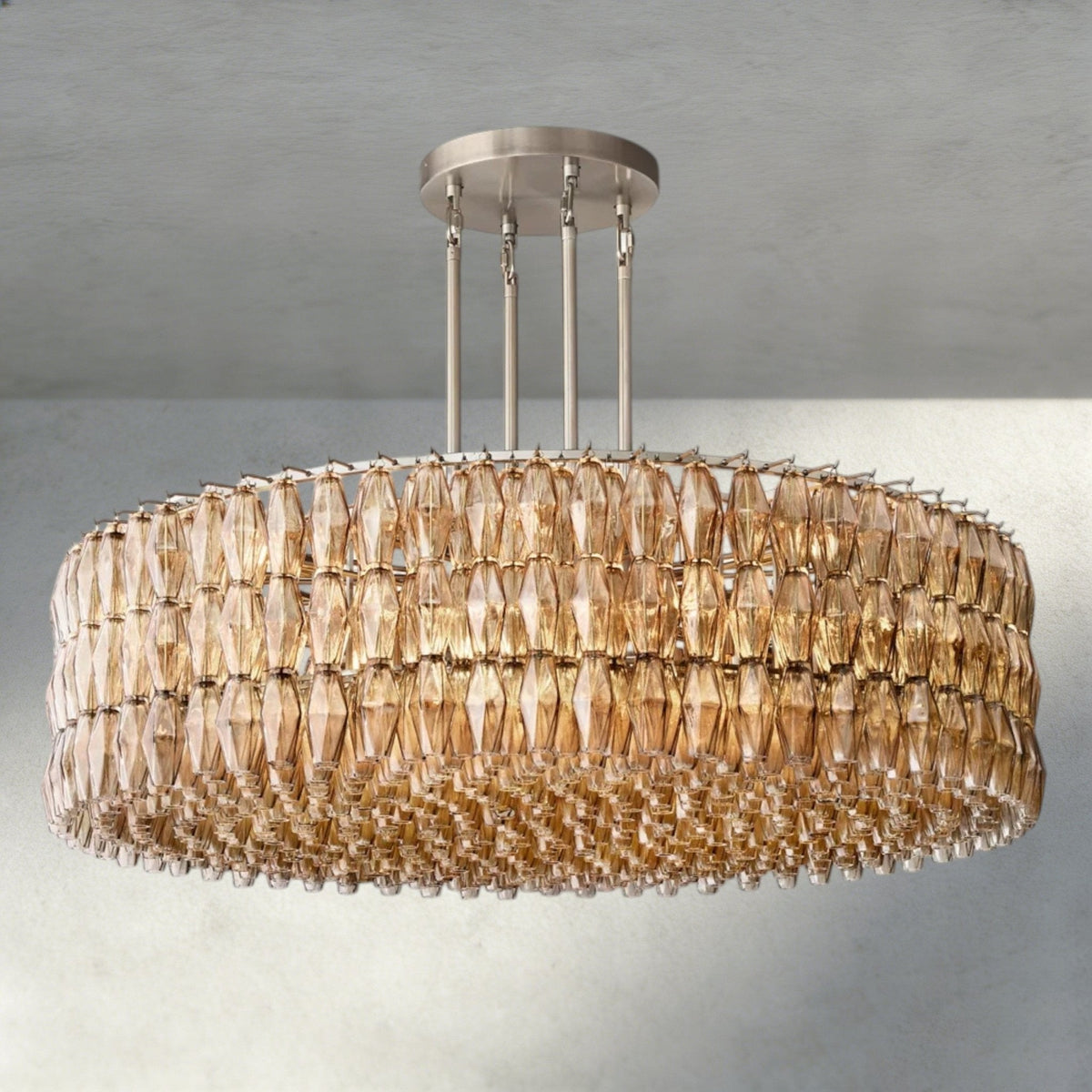 Chiaray Clear/ Smoke Glass Round Chandelier 37", 47", 62" - Zelno