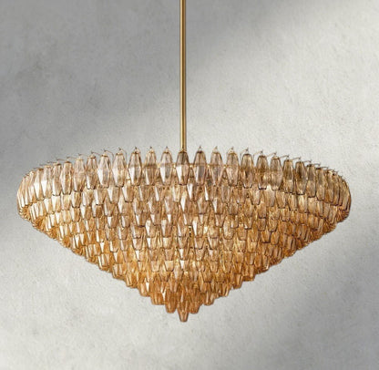 Chiaray CLEAR/ SMOKE GLASS TIERED ROUND CHANDELIER 37", 47", 62" - Zelno