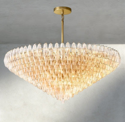 Chiaray CLEAR/ SMOKE GLASS TIERED ROUND CHANDELIER 37", 47", 62" - Zelno