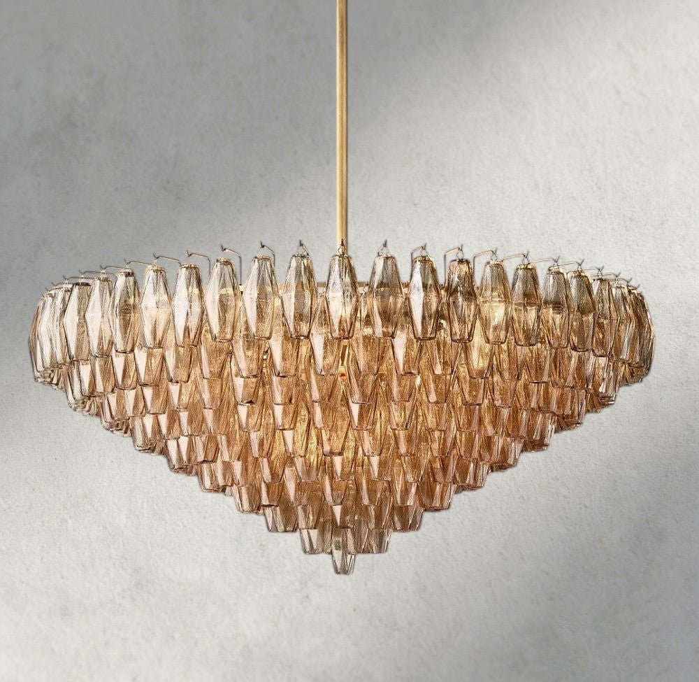 Chiaray CLEAR/ SMOKE GLASS TIERED ROUND CHANDELIER 37", 47", 62" - Zelno