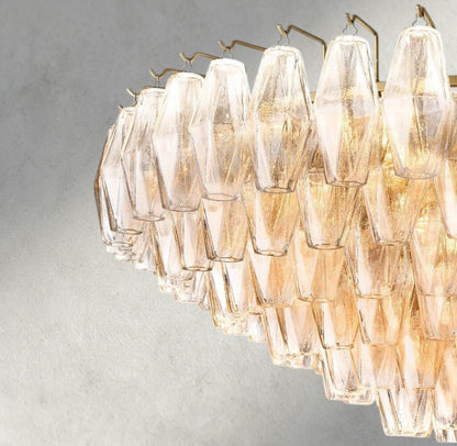 Chiaray CLEAR/ SMOKE GLASS TIERED ROUND CHANDELIER 37", 47", 62" - Zelno