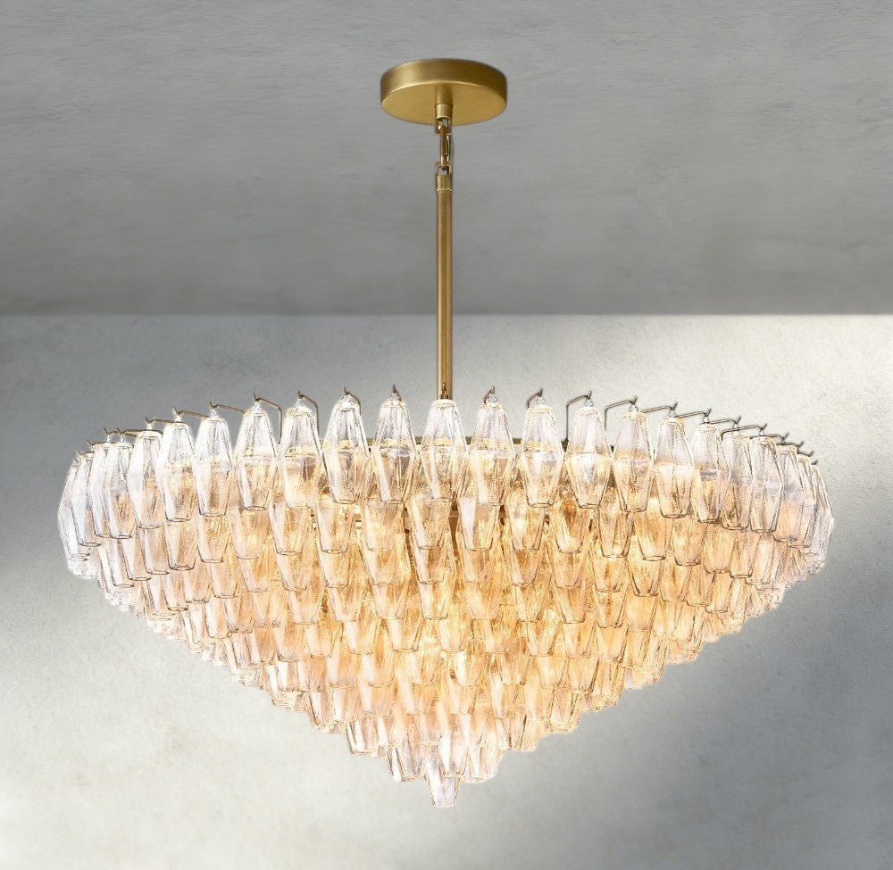 Chiaray CLEAR/ SMOKE GLASS TIERED ROUND CHANDELIER 37", 47", 62" - Zelno