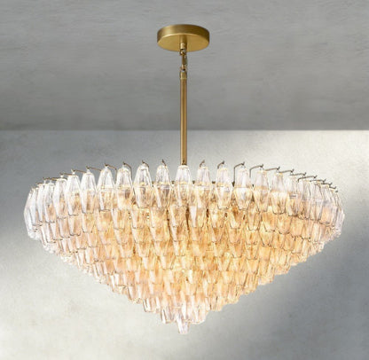 Chiaray CLEAR/ SMOKE GLASS TIERED ROUND CHANDELIER 37", 47", 62" - Zelno