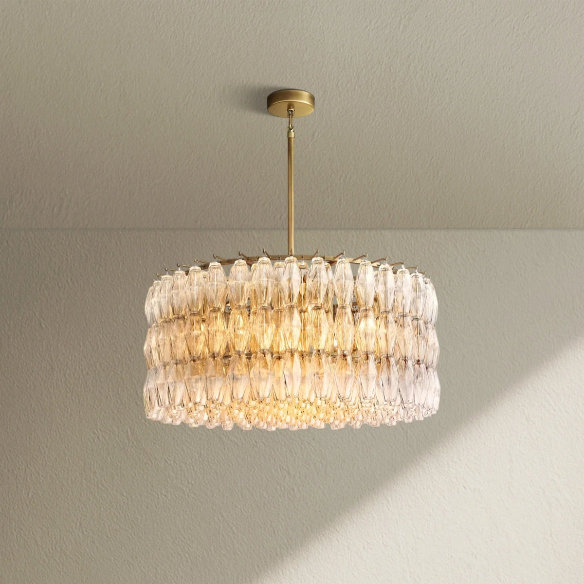 CHRAFZ Clear Glass Round Chandelier 37"47"62" - Zelno