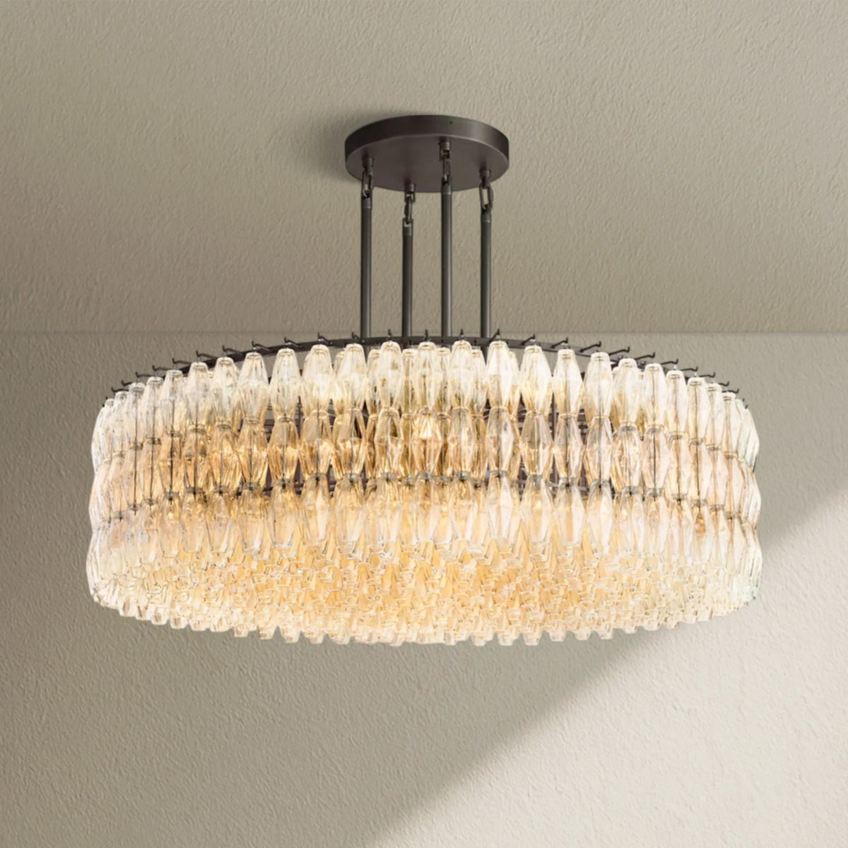 CHRAFZ Clear Glass Round Chandelier 37"47"62" - Zelno
