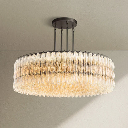 CHRAFZ Clear Glass Round Chandelier 37"47"62" - Zelno