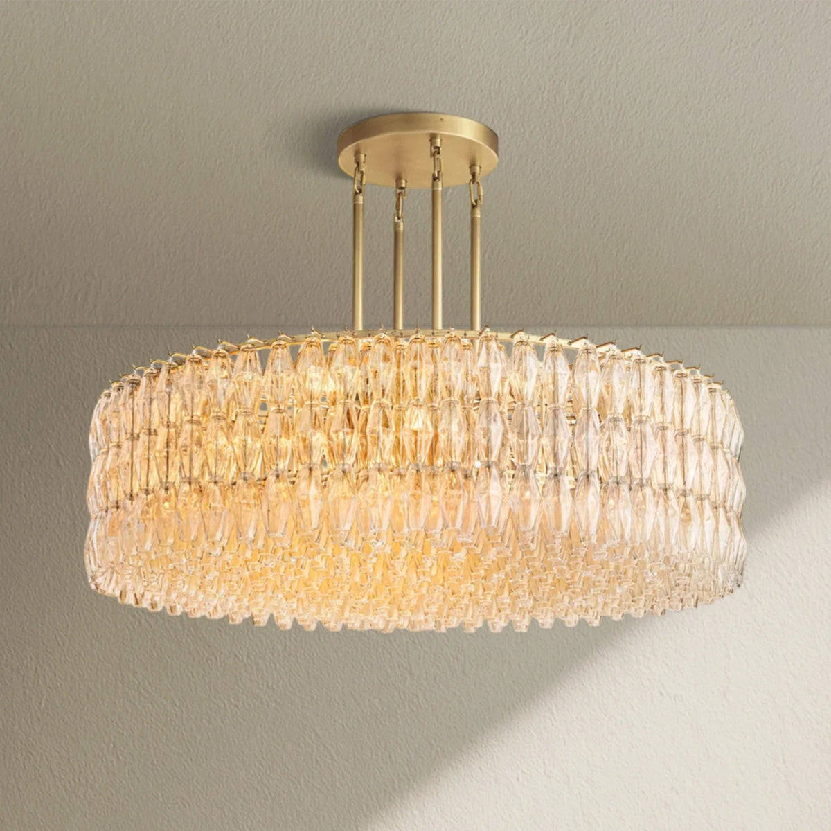CHRAFZ Clear Glass Round Chandelier 37"47"62" - Zelno
