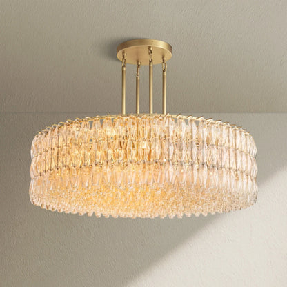 CHRAFZ Clear Glass Round Chandelier 37"47"62" - Zelno
