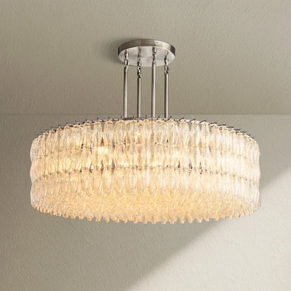 CHRAFZ Clear Glass Round Chandelier 37"47"62" - Zelno