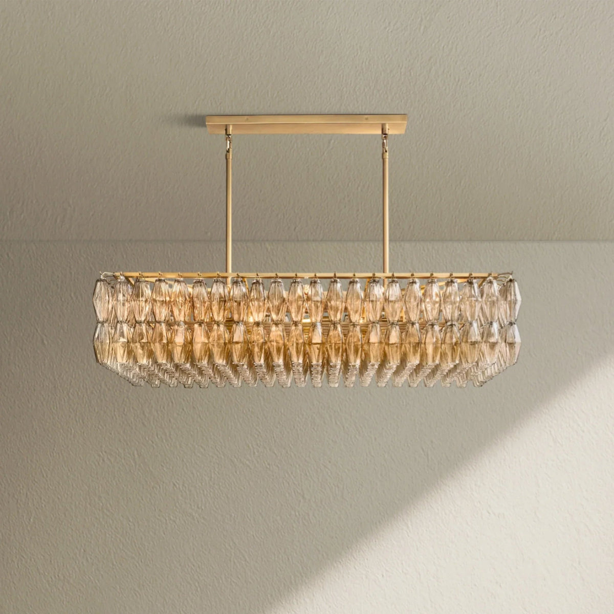CHRAFZ Glass Rectangular Chandelier 54" - Zelno