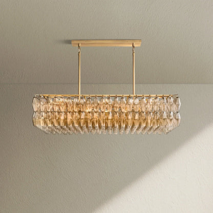 CHRAFZ Glass Rectangular Chandelier 54" - Zelno