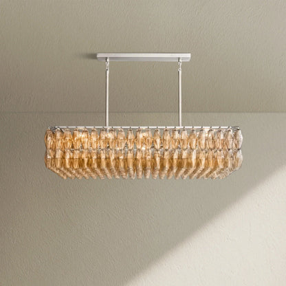 CHRAFZ Glass Rectangular Chandelier 54" - Zelno