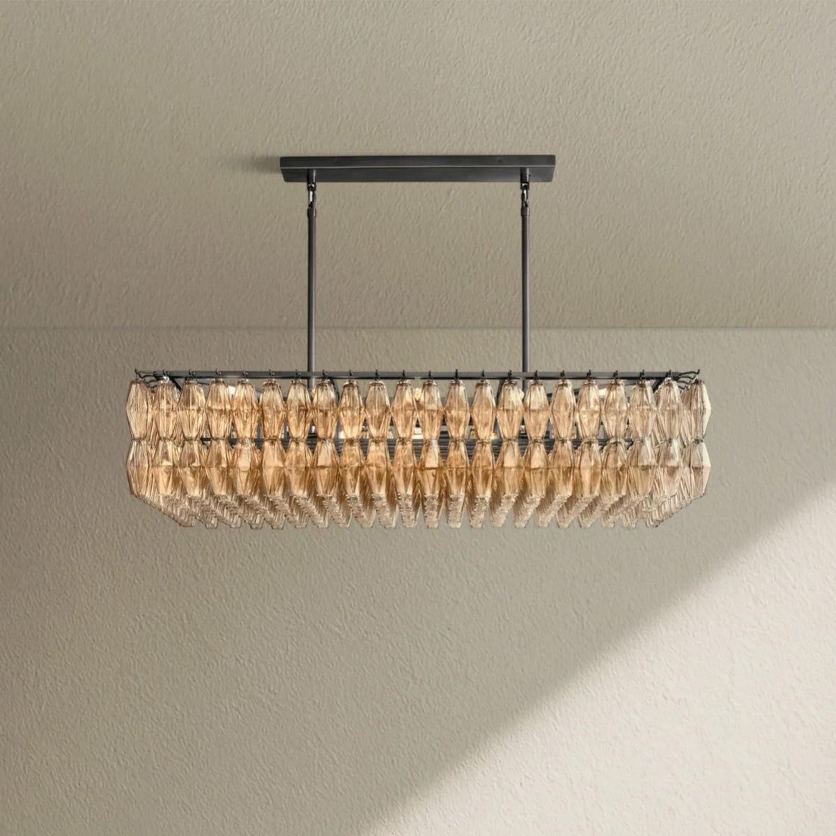 CHRAFZ Glass Rectangular Chandelier 54" - Zelno