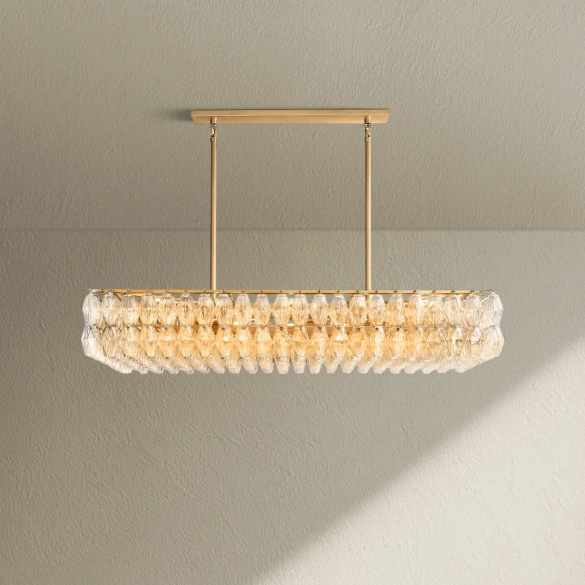 CHRAFZ Glass Rectangular Chandelier 54" - Zelno