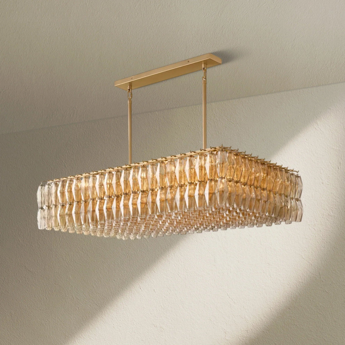 CHRAFZ Glass Rectangular Chandelier 54" - Zelno