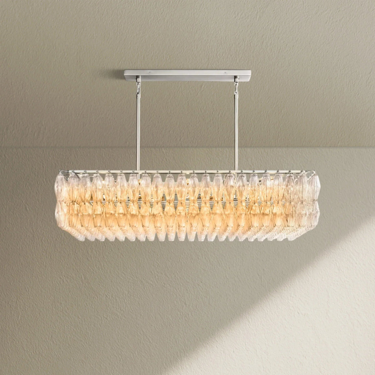 CHRAFZ Glass Rectangular Chandelier 54" - Zelno