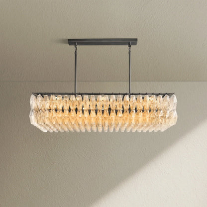 CHRAFZ Glass Rectangular Chandelier 54" - Zelno