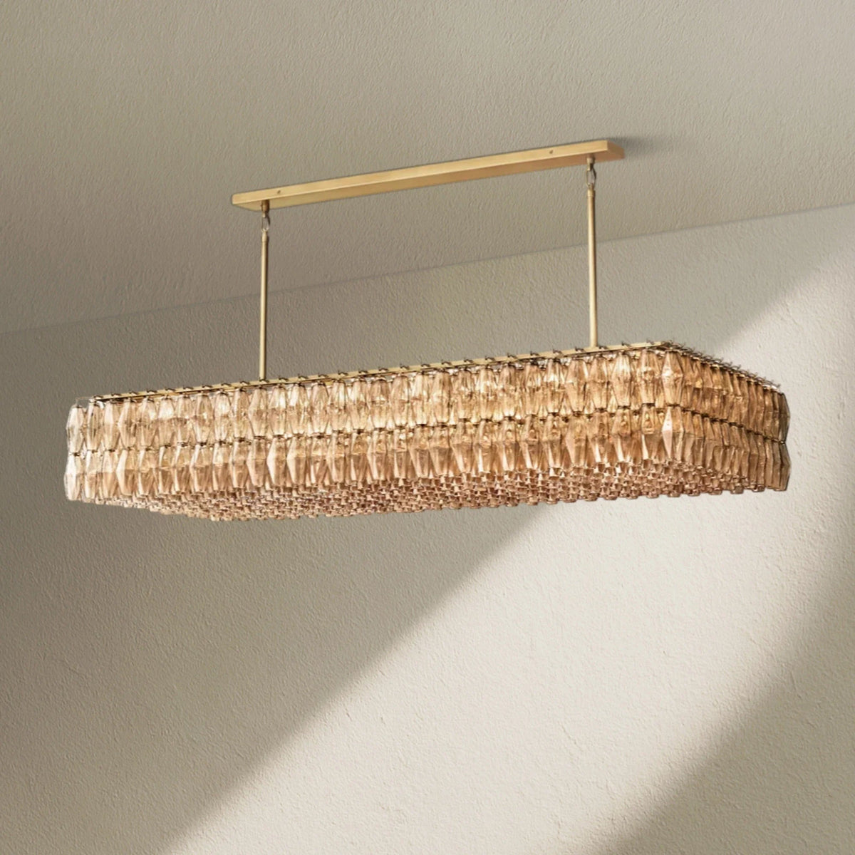 CHRAFZ Glass Rectangular Chandelier 74" - Zelno