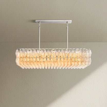 CHRAFZ Glass Rectangular Chandelier 74" - Zelno