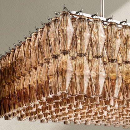 CHRAFZ Glass Rectangular Chandelier 74" - Zelno