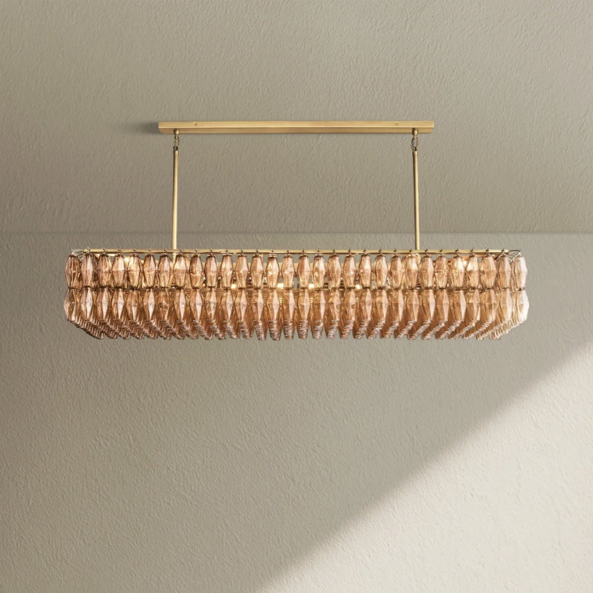 CHRAFZ Glass Rectangular Chandelier 74" - Zelno