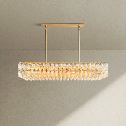 CHRAFZ Glass Rectangular Chandelier 74" - Zelno