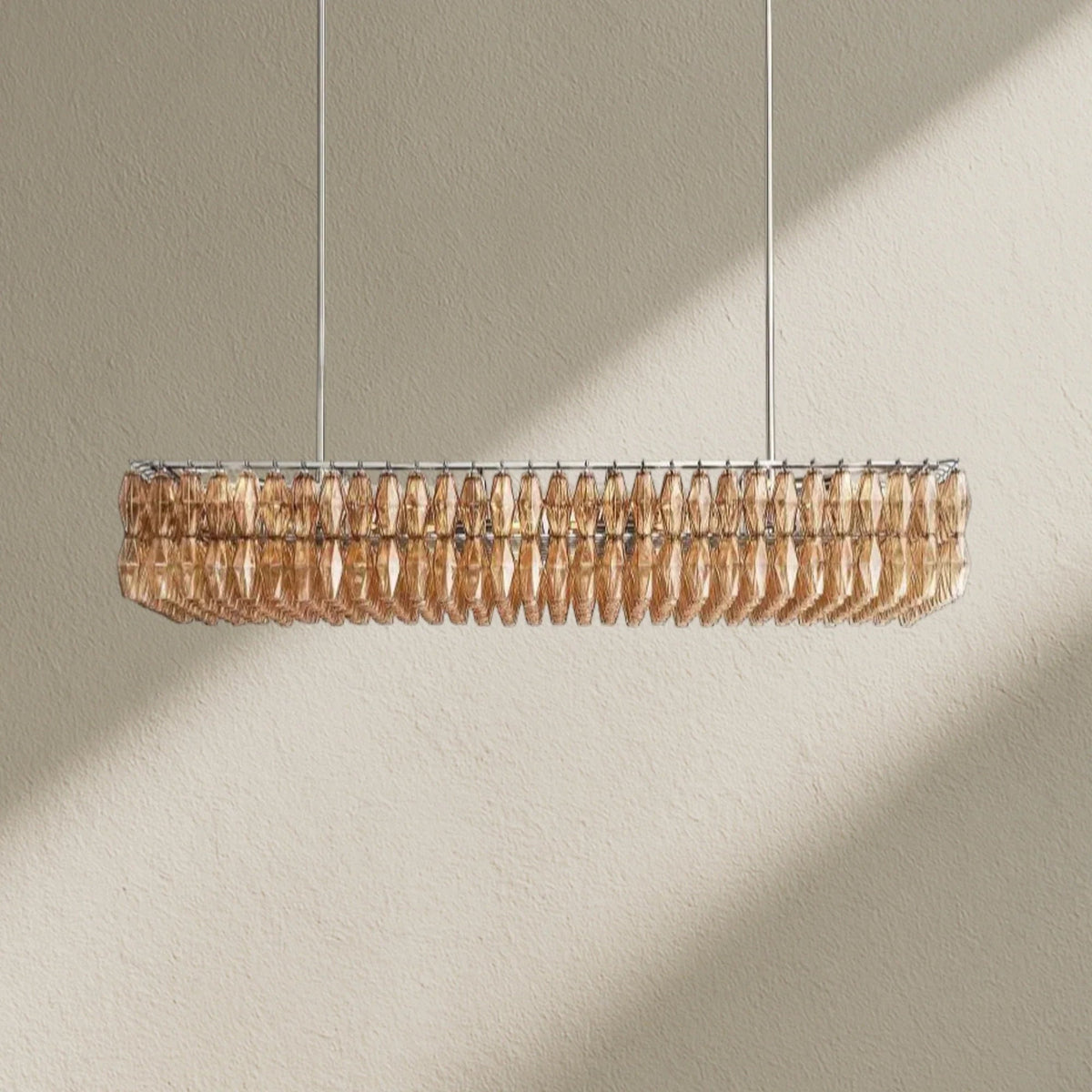 CHRAFZ Glass Rectangular Chandelier 74" - Zelno