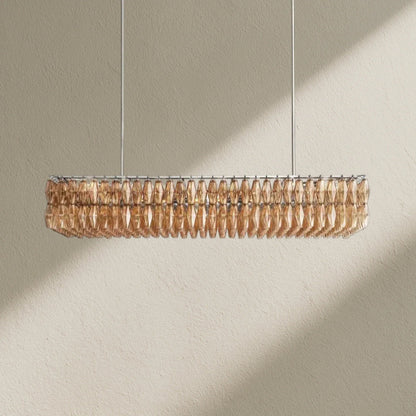 CHRAFZ Glass Rectangular Chandelier 74" - Zelno