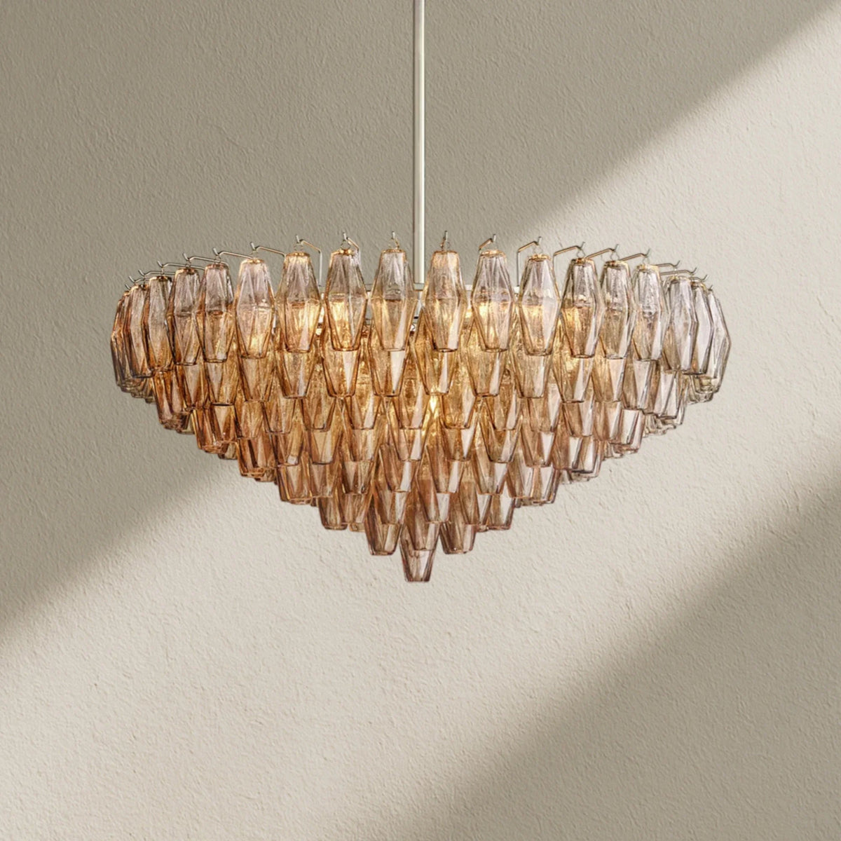 CHRAFZ Glass Tiered Round Chandelier 37"D 47"D 62"D - Zelno