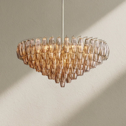 CHRAFZ Glass Tiered Round Chandelier 37"D 47"D 62"D - Zelno