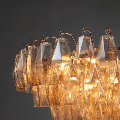 CHRAFZ Glass Tiered Round Chandelier 37"D 47"D 62"D - Zelno