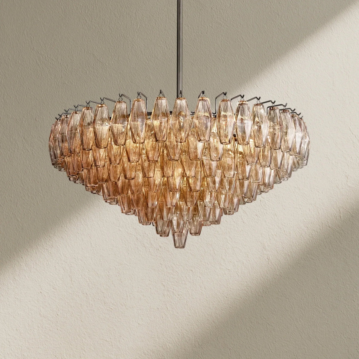 CHRAFZ Glass Tiered Round Chandelier 37"D 47"D 62"D - Zelno