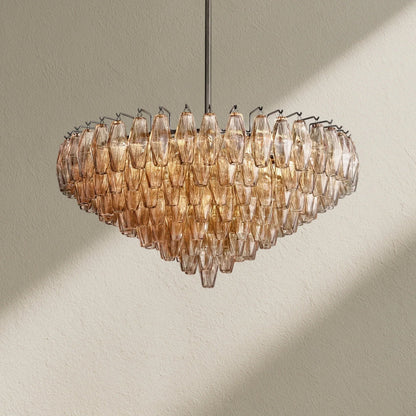 CHRAFZ Glass Tiered Round Chandelier 37"D 47"D 62"D - Zelno