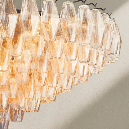 CHRAFZ Glass Tiered Round Chandelier 37"D 47"D 62"D - Zelno