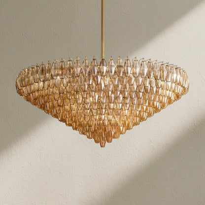CHRAFZ Glass Tiered Round Chandelier 37"D 47"D 62"D - Zelno
