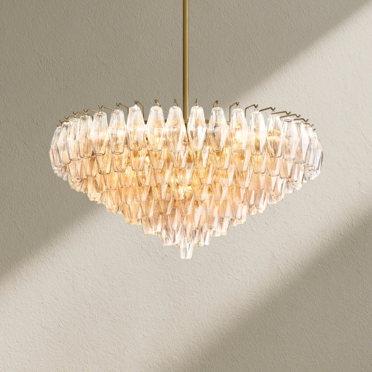 CHRAFZ Glass Tiered Round Chandelier 37"D 47"D 62"D - Zelno