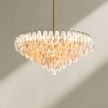CHRAFZ Glass Tiered Round Chandelier 37"D 47"D 62"D - Zelno