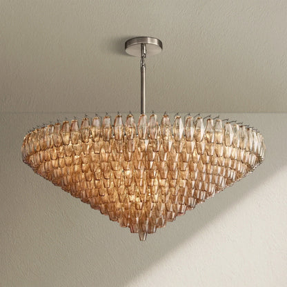 CHRAFZ Glass Tiered Round Chandelier 37"D 47"D 62"D - Zelno