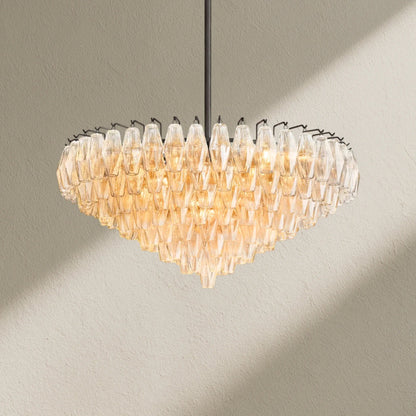 CHRAFZ Glass Tiered Round Chandelier 37"D 47"D 62"D - Zelno
