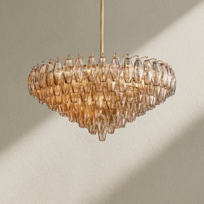 CHRAFZ Glass Tiered Round Chandelier 37"D 47"D 62"D - Zelno