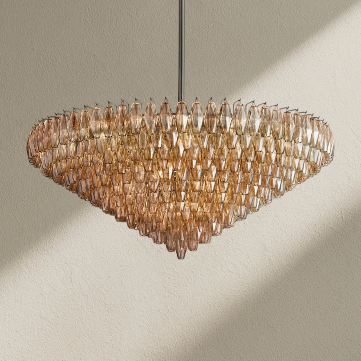 CHRAFZ Glass Tiered Round Chandelier 37"D 47"D 62"D - Zelno