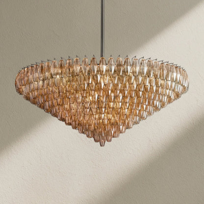 CHRAFZ Glass Tiered Round Chandelier 37"D 47"D 62"D - Zelno