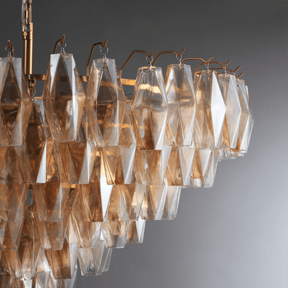 CHRAFZ Glass Tiered Round Chandelier 37"D 47"D 62"D - Zelno