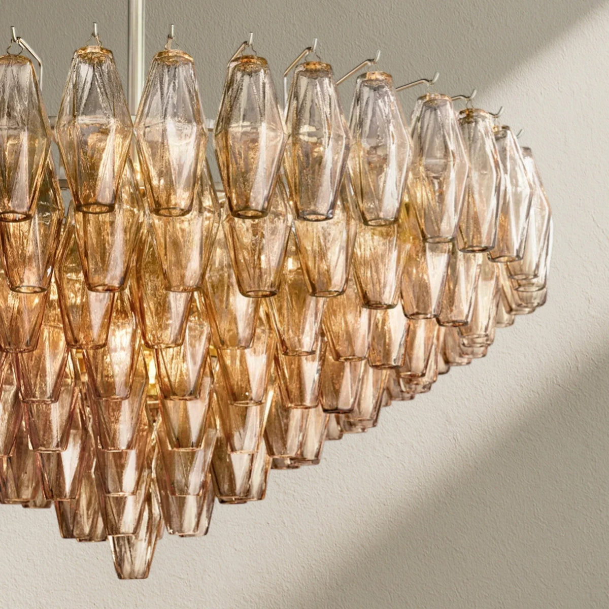 CHRAFZ Glass Tiered Round Chandelier 37"D 47"D 62"D - Zelno
