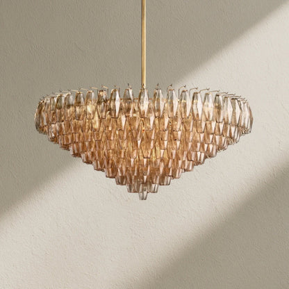 CHRAFZ Glass Tiered Round Chandelier 37"D 47"D 62"D - Zelno