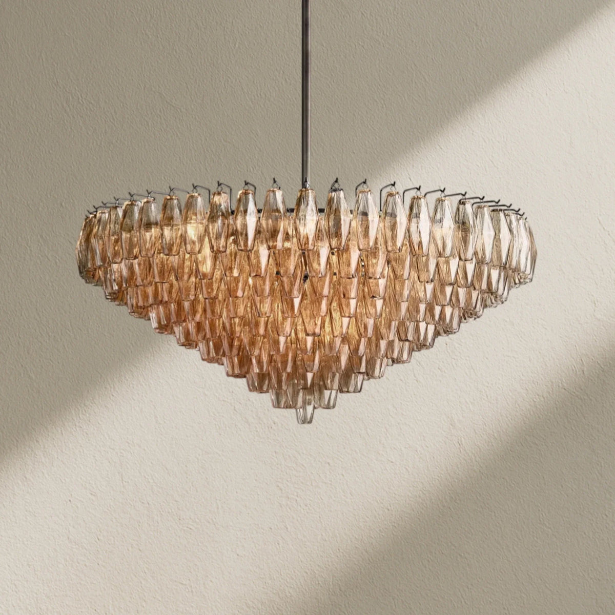 CHRAFZ Glass Tiered Round Chandelier 37"D 47"D 62"D - Zelno