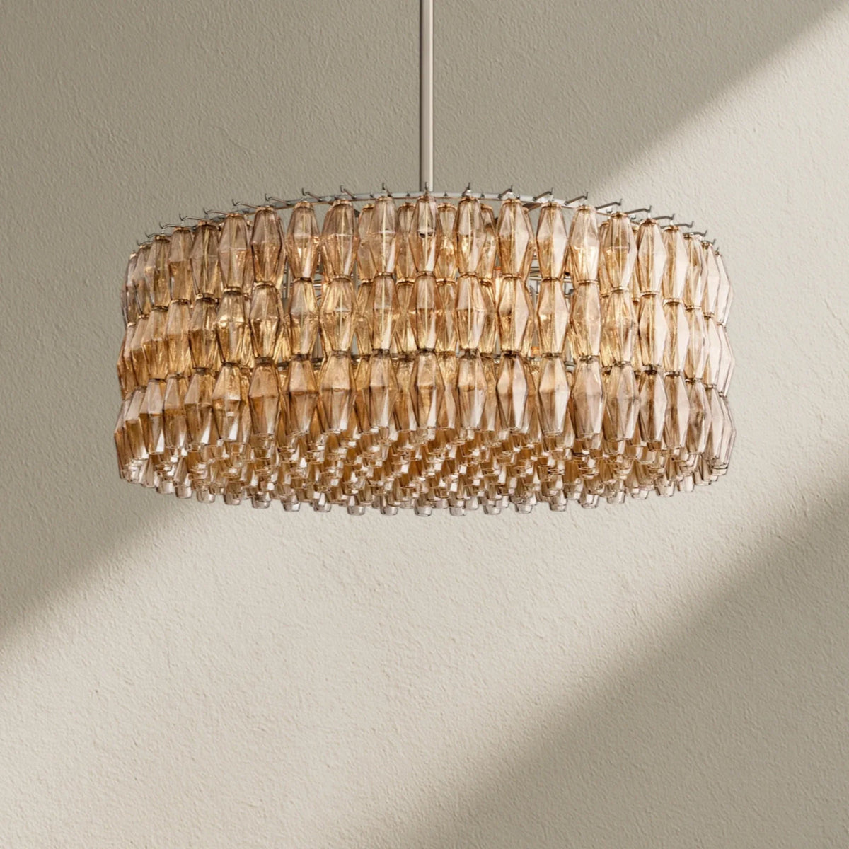 CHRAFZ Smoke Glass Round Chandelier 37"47‘’62‘’ - Zelno