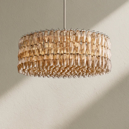CHRAFZ Smoke Glass Round Chandelier 37"47‘’62‘’ - Zelno