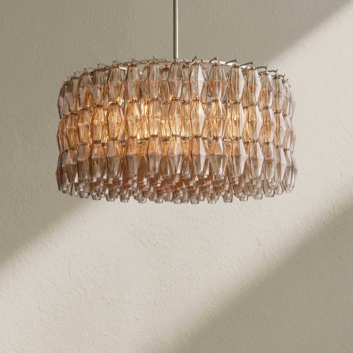 CHRAFZ Smoke Glass Round Chandelier 37"47‘’62‘’ - Zelno