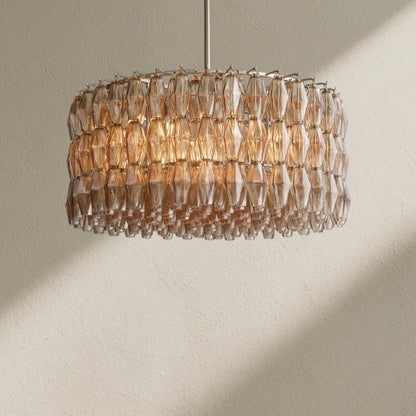 CHRAFZ Smoke Glass Round Chandelier 37"47‘’62‘’ - Zelno
